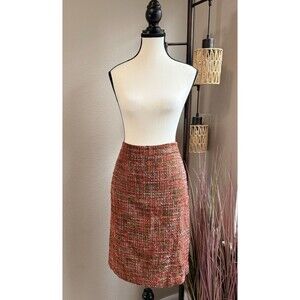 J.Crew Women's Multicolor ( Brown, Red, Purple) Tweed Pencil Skirt Size 6 EUC